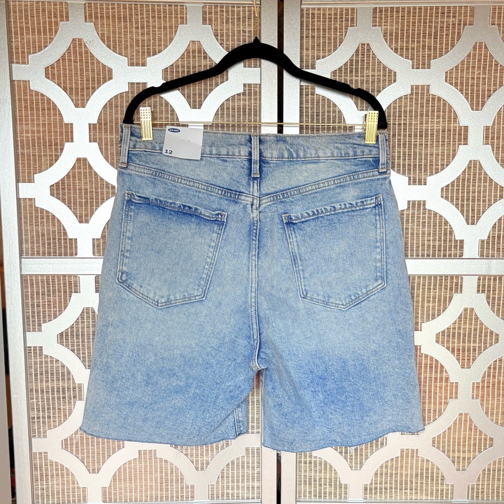 NWT Old Navy Blue Jean Shorts Distressed High-Waisted - Picture 8 of 11